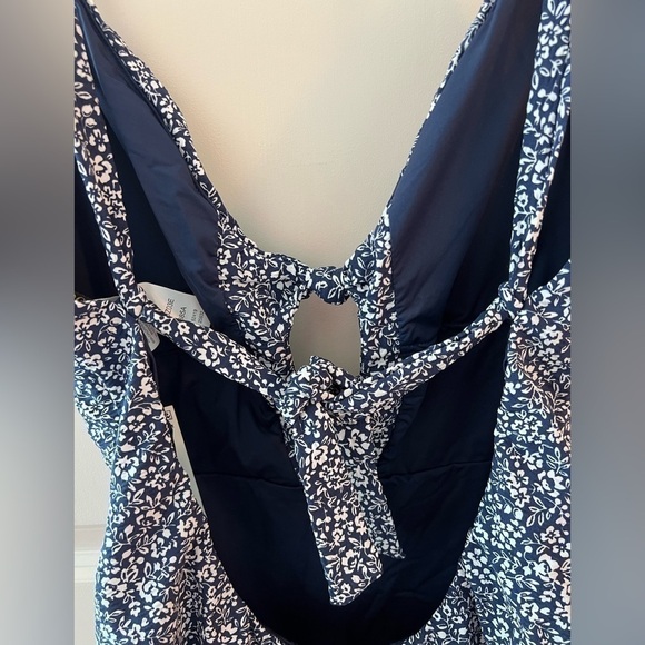 Polo Ralph Lauren NWT Navy Blue Floral Double Front Tie One Piece Bathing Suit - Picture 7 of 16